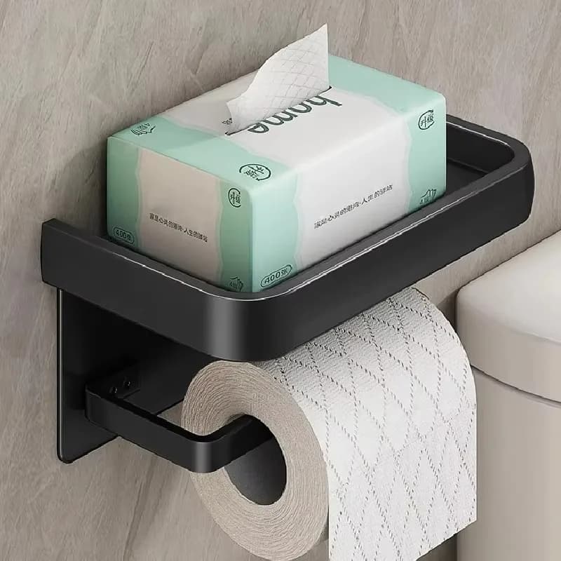 Black Gold Toilet Paper Holder for Airbnb Bathroom Decor view 6