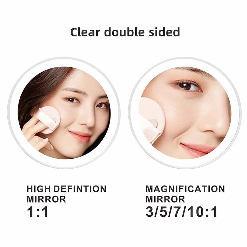 Magnifying Makeup Mirror for Airbnb Bathroom | USB, 3-10x, Lighted view 3