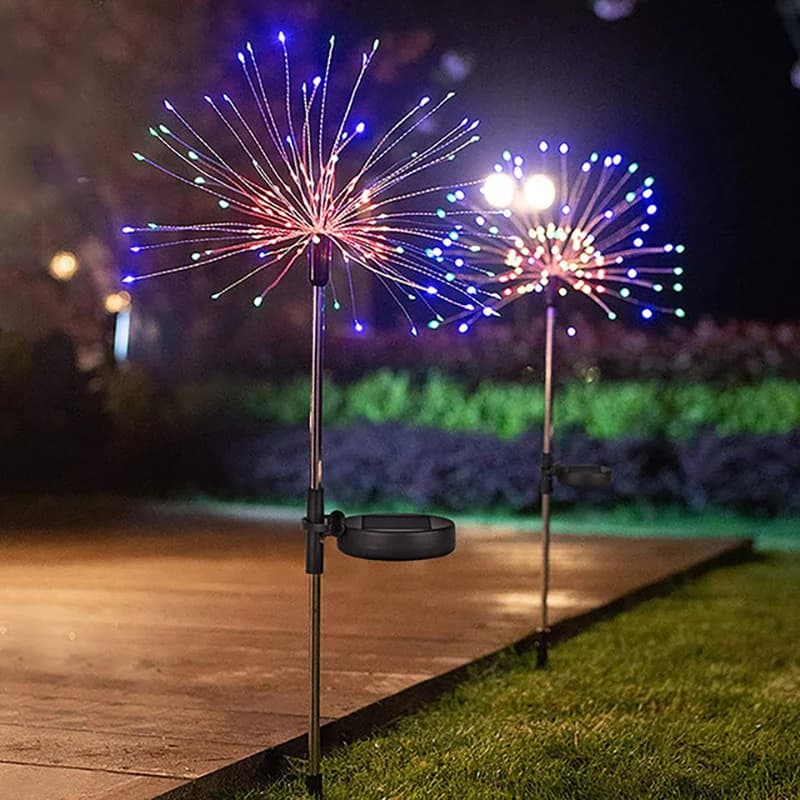Solar Fireworks Lights for Airbnb Outdoor Spaces | Holiday Patio Decor view 4