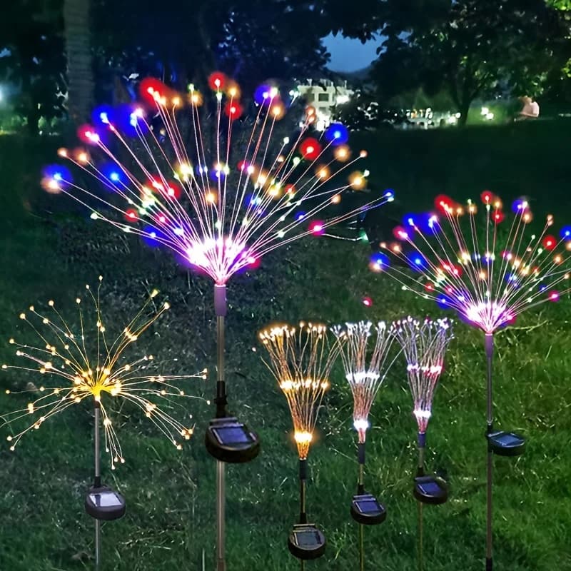 Solar Fireworks Lights for Airbnb Outdoor Spaces | Holiday Patio Decor