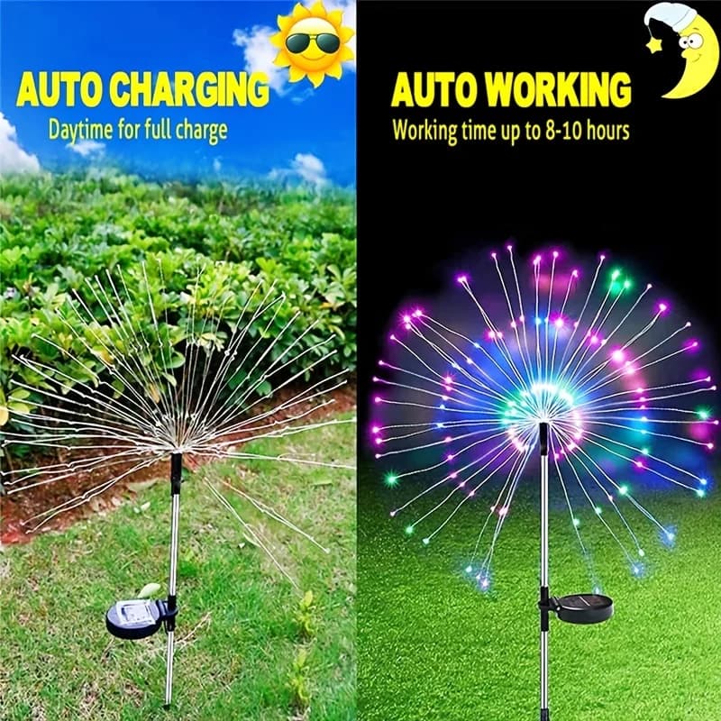 Solar Fireworks Lights for Airbnb Outdoor Spaces | Holiday Patio Decor view 5