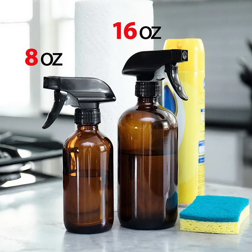 Amber Glass Spray Bottle Set for Airbnb Cleaning Routines view 3