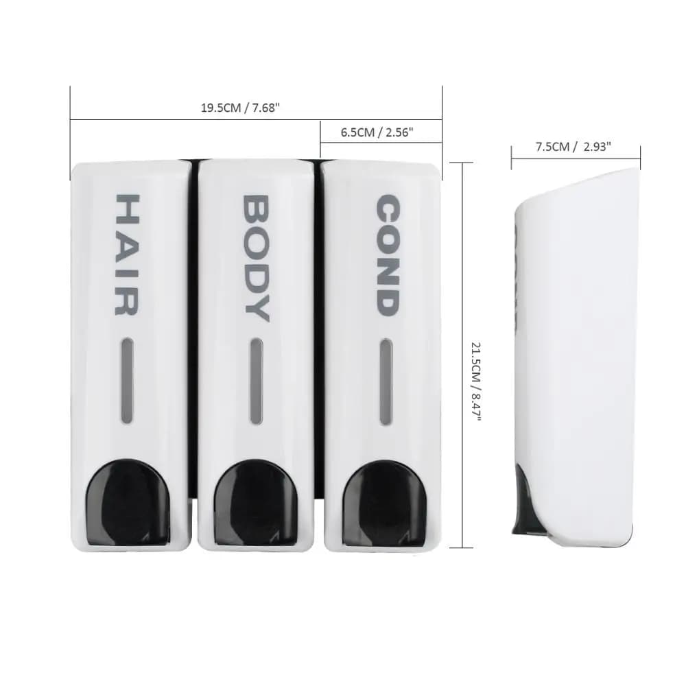 Wall-Mount Soap Dispenser for Airbnb Bathroom | 350ml, 1-3 Chambers view 5