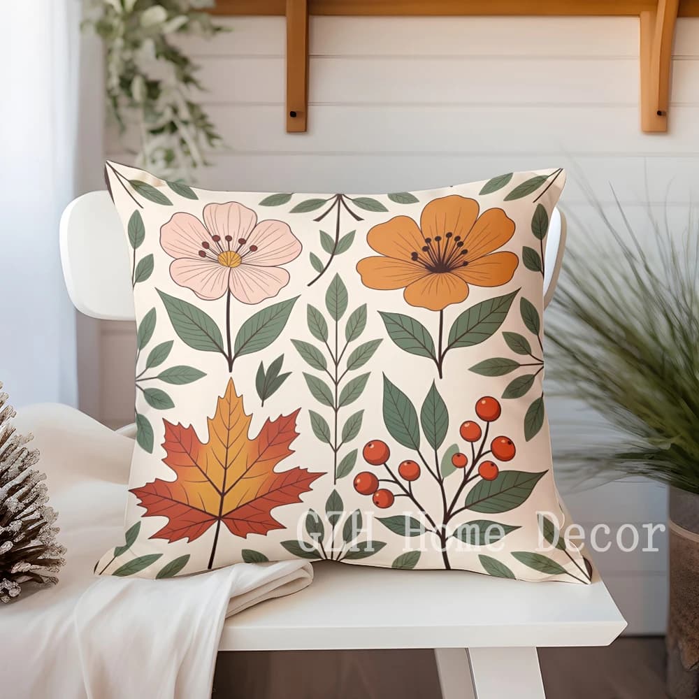 Colorful Floral Cushion Cover for Airbnb Bedroom Decor | STR Hosts view 3
