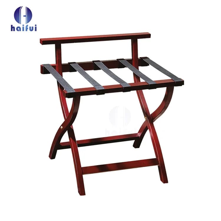 Folding Wooden Luggage Rack for Airbnb Host Bedrooms view 2