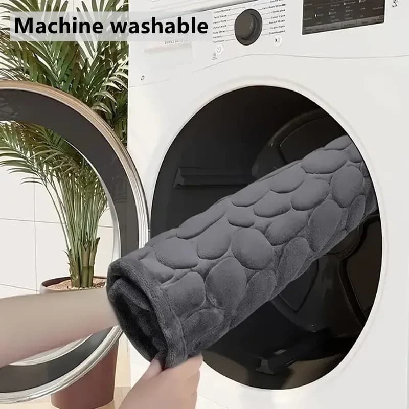 3D Non Slip Cobblestone Bath Mat for Airbnb Bathroom Comfort view 5