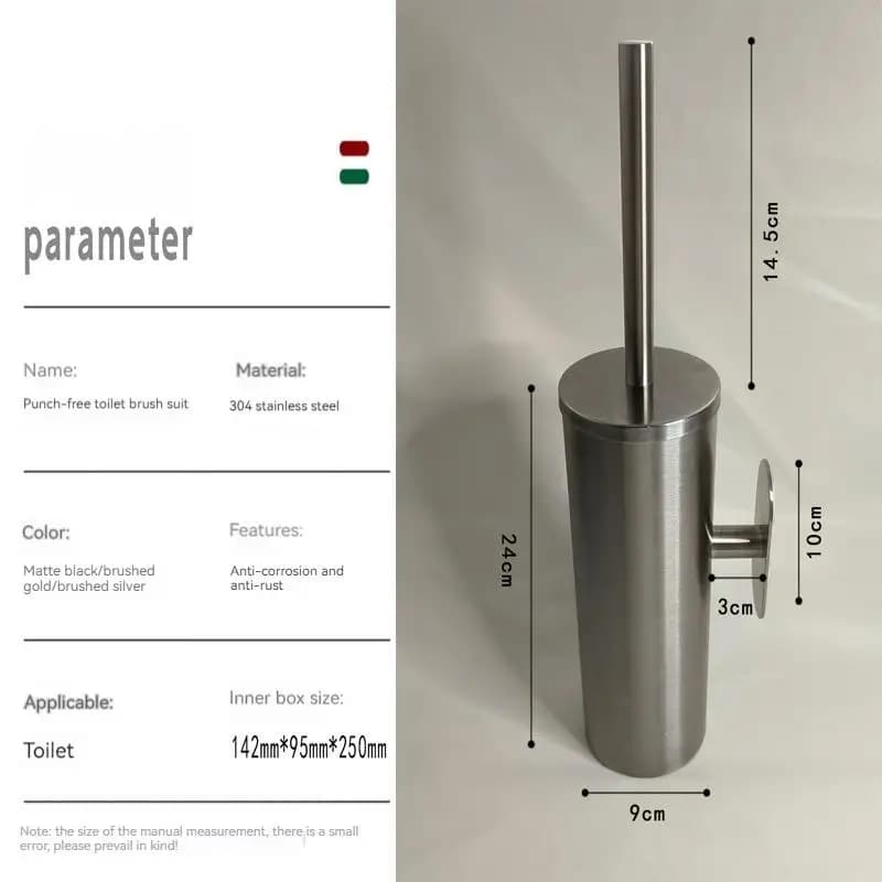 Modern Minimalist Toilet Brush Holder for Airbnb Bathrooms view 3