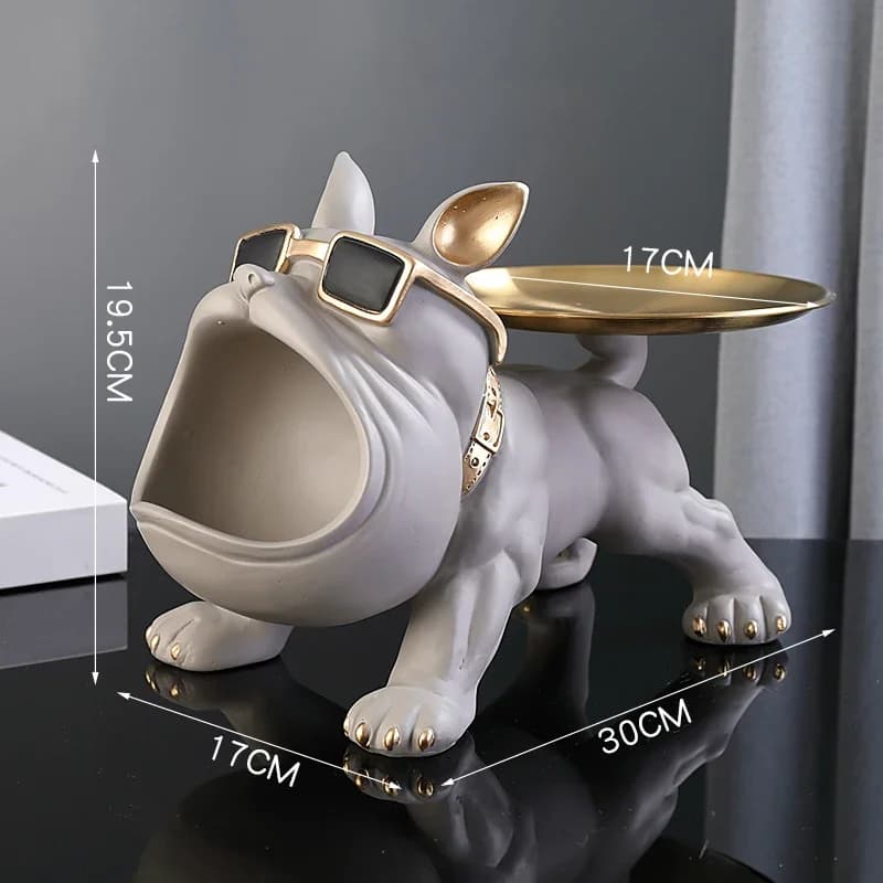 Bulldog Figurine Storage Box for Airbnb Decor | Resin Puppy Ornament view 7