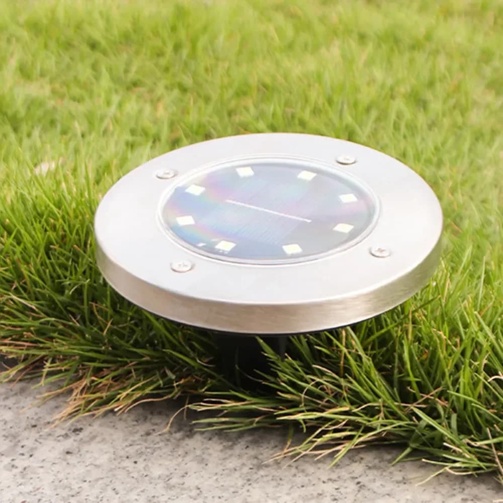 Solar LED Disk Lights for Airbnb Outdoor Spaces | 4 Pack view 5