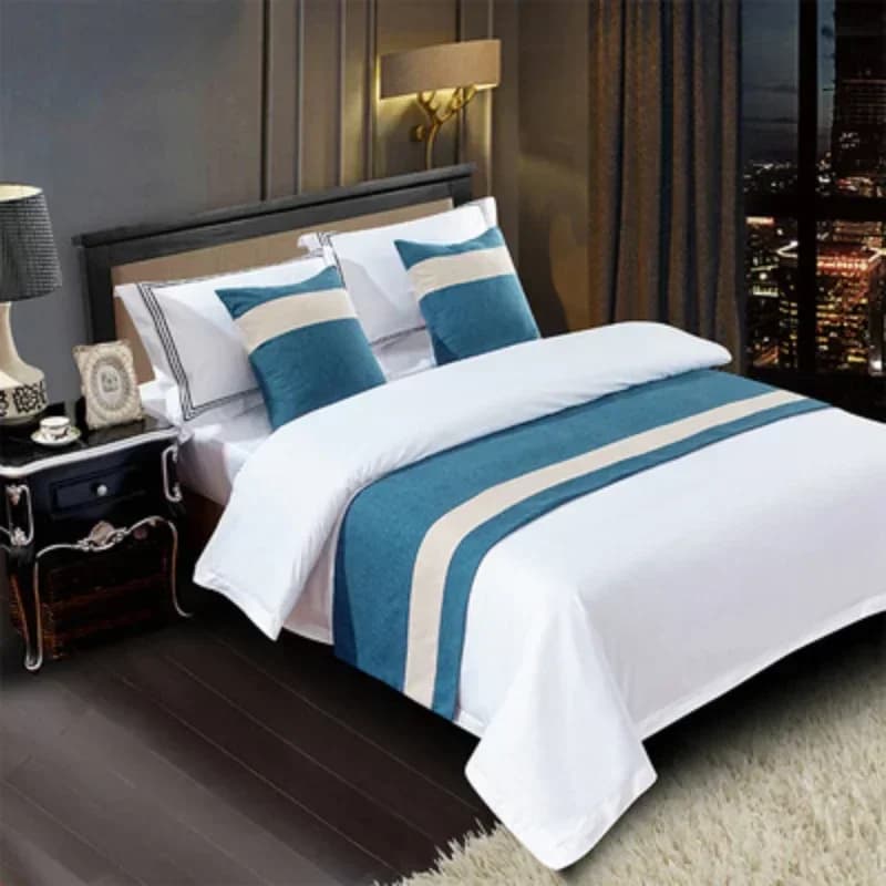 Solid Color Bed Flag & Cushion Cover for Airbnb Bedroom Decor view 5