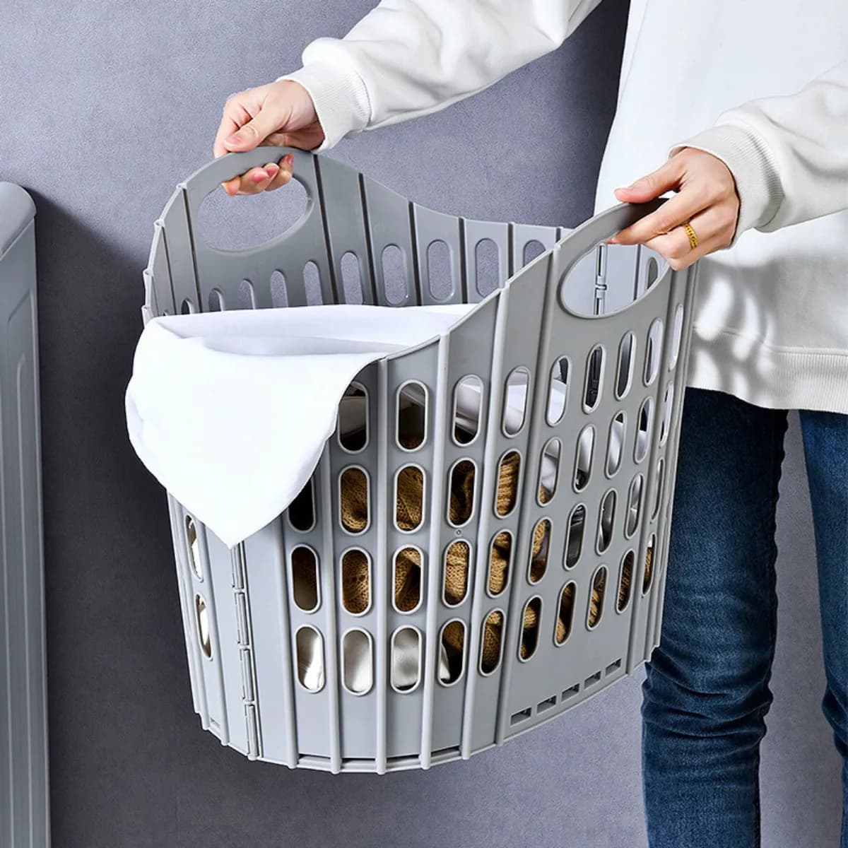 Modern Foldable Laundry Hamper for Airbnb Storage Needs view 4