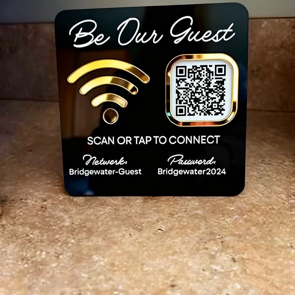 Welcome WiFi Password Display Sign for Airbnb Hosts view 7