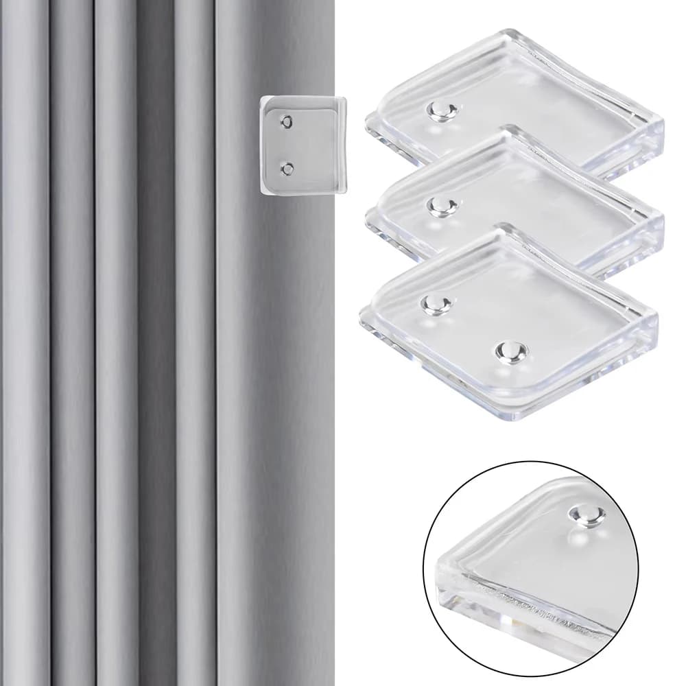 Non-Punching Shower Curtain Clamps for Airbnb Bathroom | 4PCS Set view 2