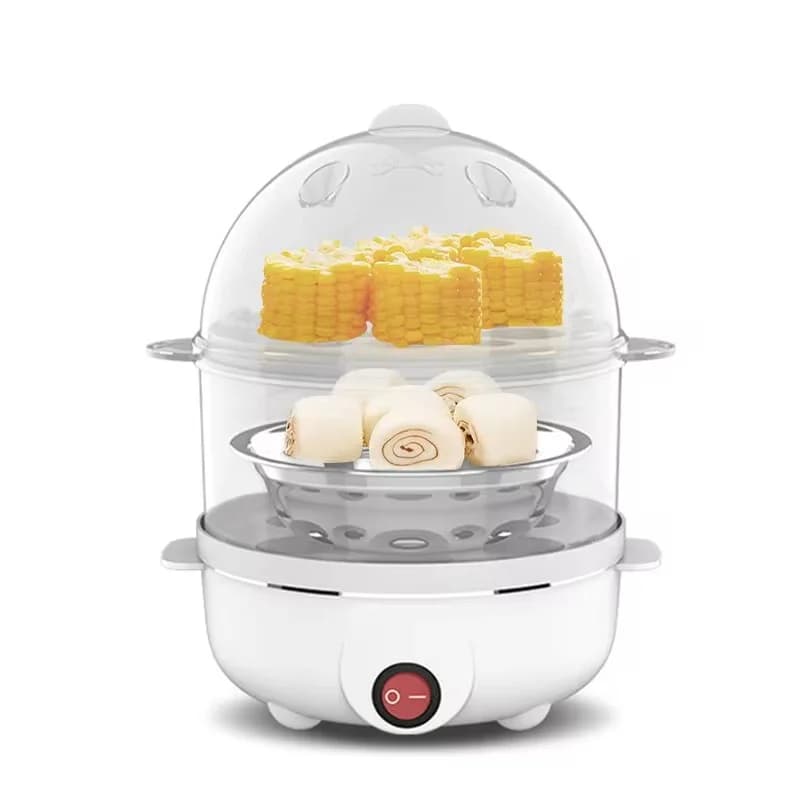 Multifunctional Egg Cooker for Airbnb Kitchen | Double Layer Steamer view 6