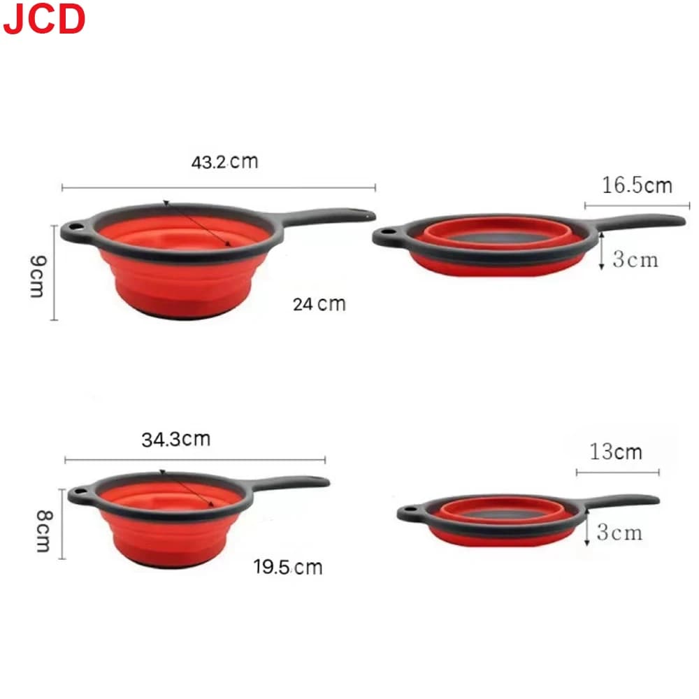 Foldable Silicone Colander for Airbnb Kitchen | Space-Saving Strainer view 3