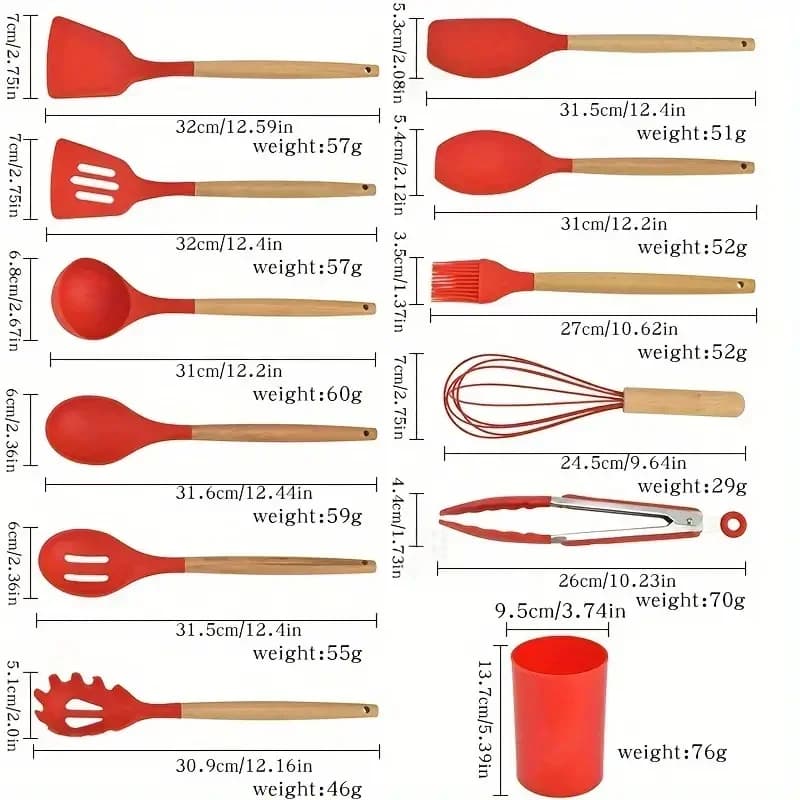 12pcs Silicone Kitchen Utensils Set for Airbnb Kitchen Essentials view 5