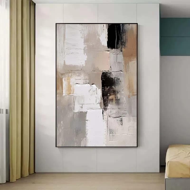 Abstract Neutral Canvas Wall Art Print for Airbnb Decor view 4