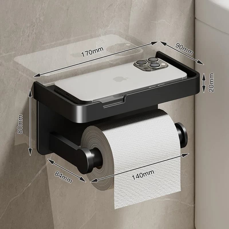 Black Gold Toilet Paper Holder for Airbnb Bathroom Decor view 8