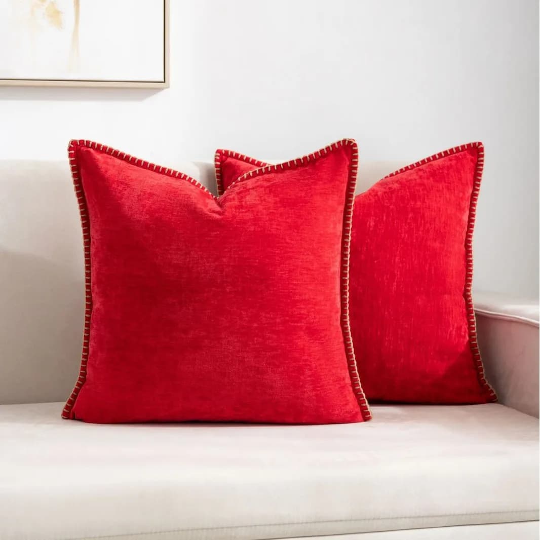 Chenille Yarn Soft Pillow Cover for Airbnb Bedroom Decor view 4