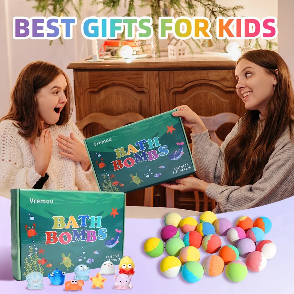 Kids Bath Bombs Gift Set for Airbnb Bathroom | 24 Pack Surprise view 6