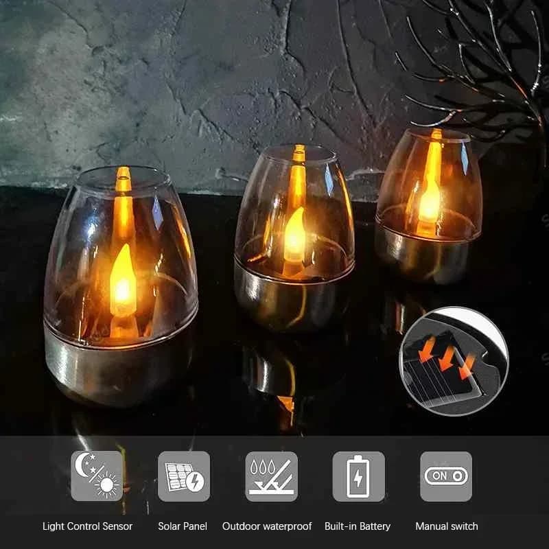 LED Solar Candles for Airbnb Bathroom Ambiance | Flameless Decor view 3