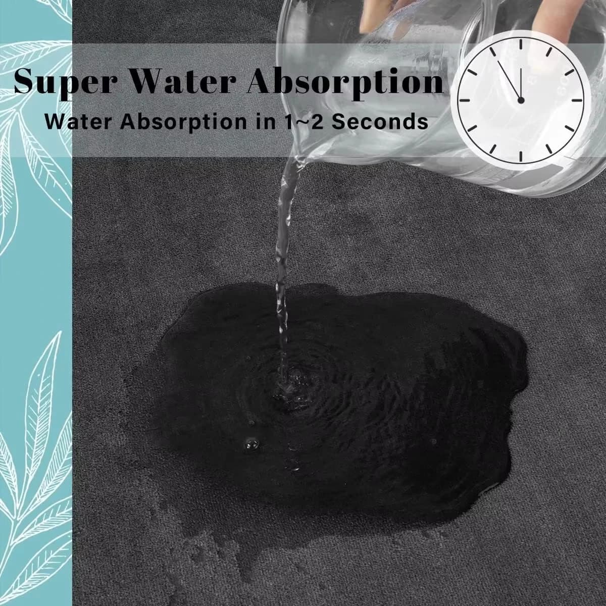 Super Absorbent Bath Mat for Airbnb Bathroom | Anti Slip STR Mat view 3