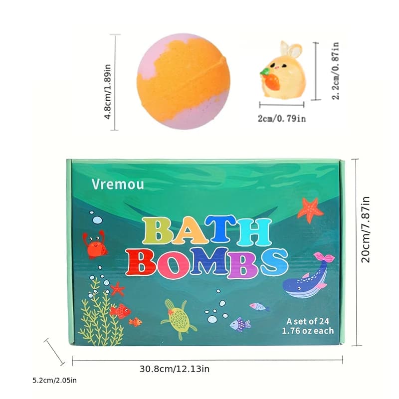 Kids Bath Bombs Gift Set for Airbnb Bathroom | 24 Pack Surprise view 4