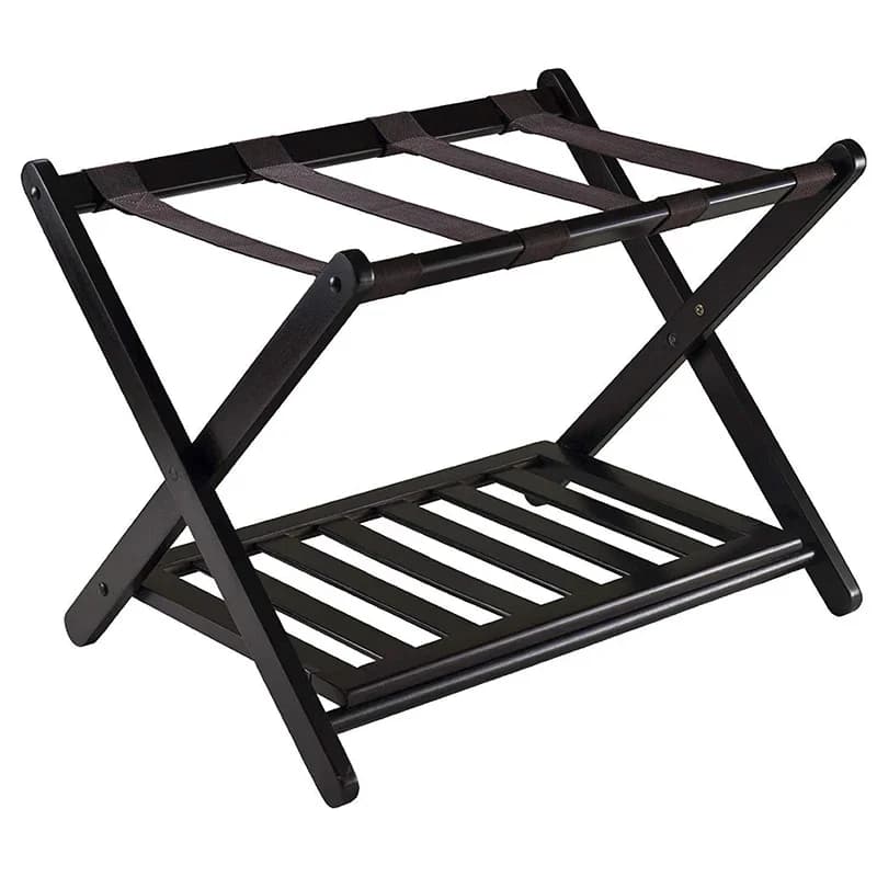 Foldable Luggage Rack with Shoe Shelf for Airbnb Bedroom Hosts view 6