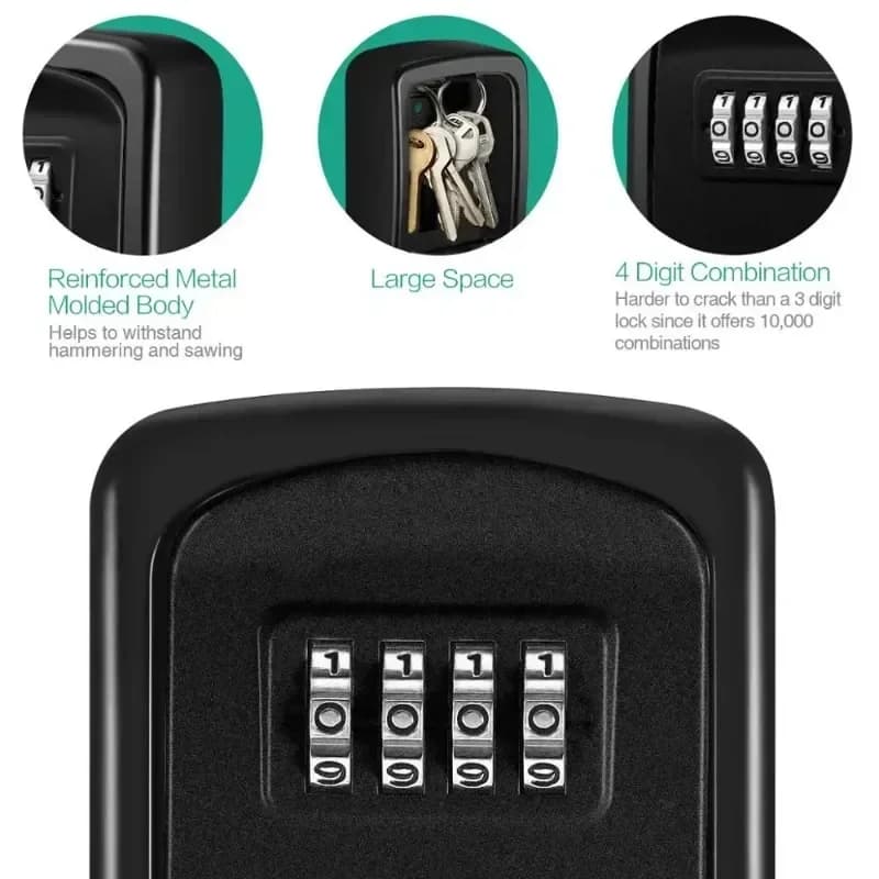 Weather-Resistant Key Lockbox for Airbnb Safety Compliance view 4