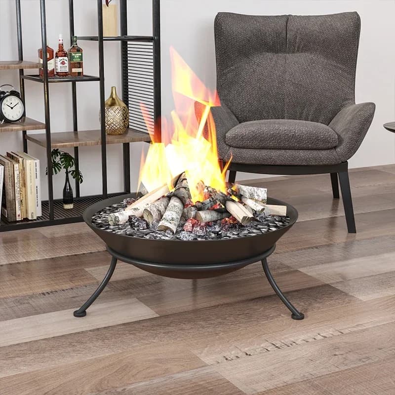 Steel Fire Bowl Cast Iron Firepit for Airbnb Outdoor Spaces view 3
