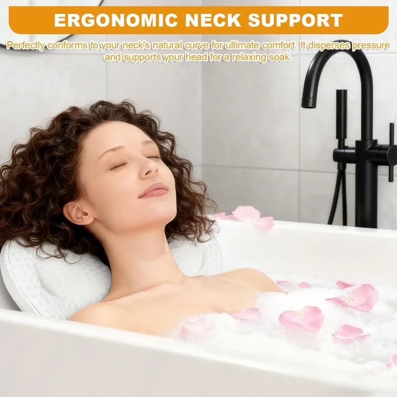 Bathtub Pillow for Airbnb Bathroom Comfort | Neck & Back Support view 5