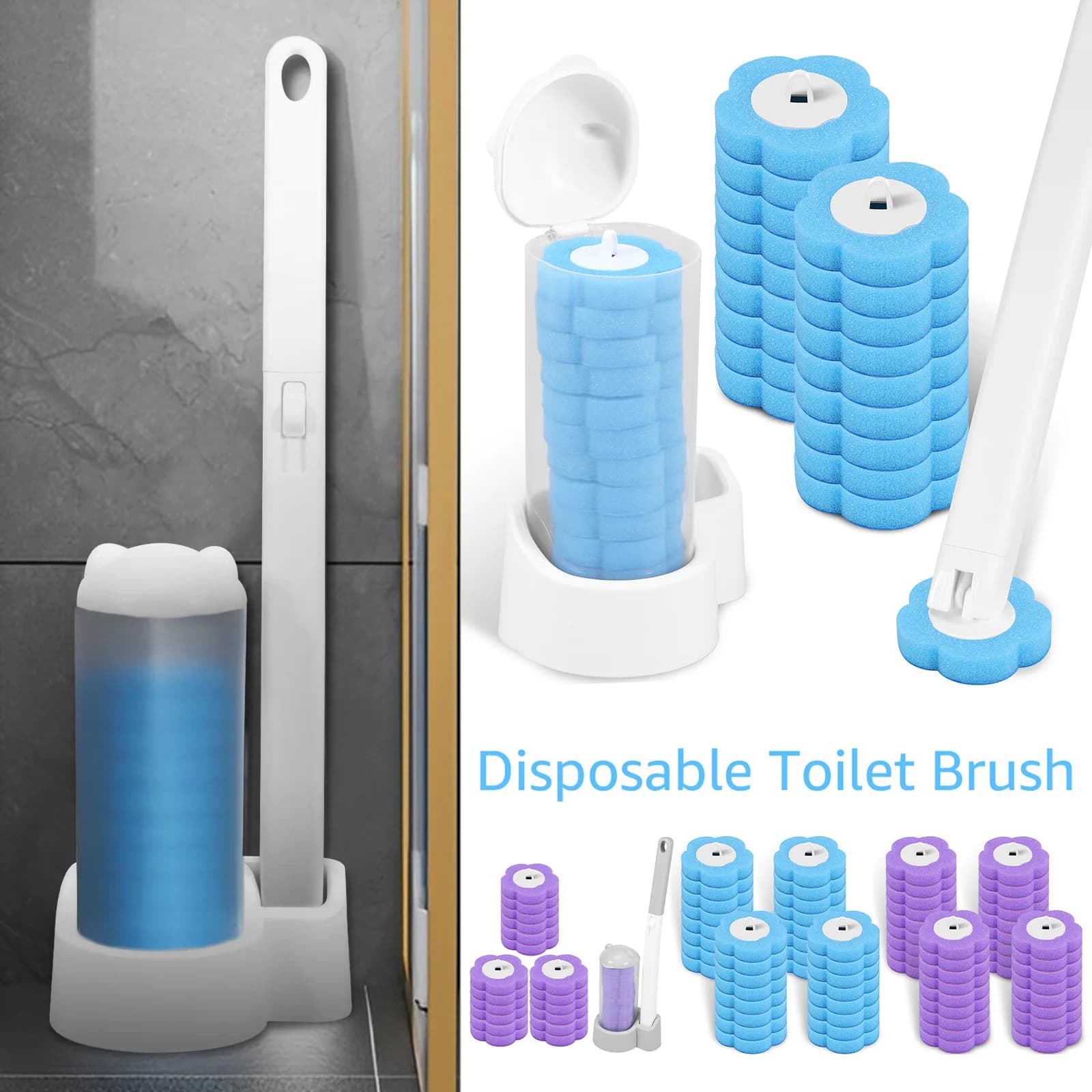 Disposable Toilet Brush Kit for Airbnb Bathroom Cleaning Needs view 2