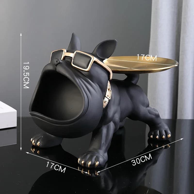 Bulldog Figurine Storage Box for Airbnb Decor | Resin Puppy Ornament view 8