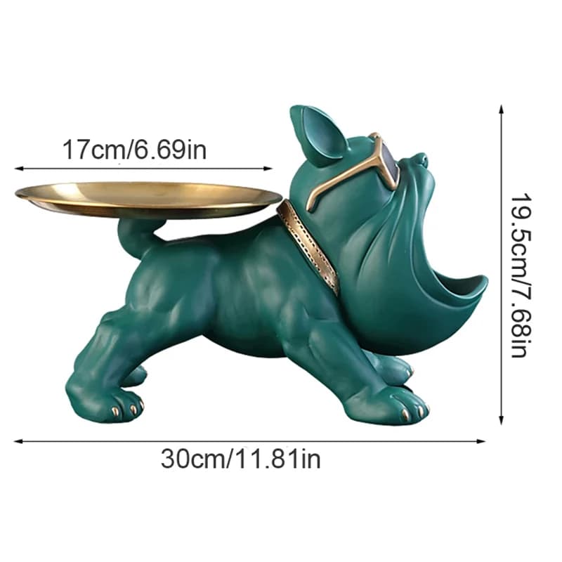 Bulldog Figurine Storage Box for Airbnb Decor | Resin Puppy Ornament view 5