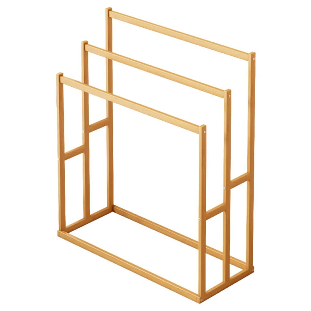 Wood Vertical Towel Rack for Airbnb Bathroom | 3-Tier Floor Stand view 7