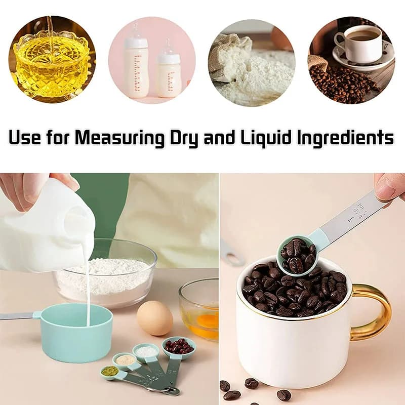 8PCS Measuring Cup & Spoon Set for Airbnb Kitchen Essentials view 6