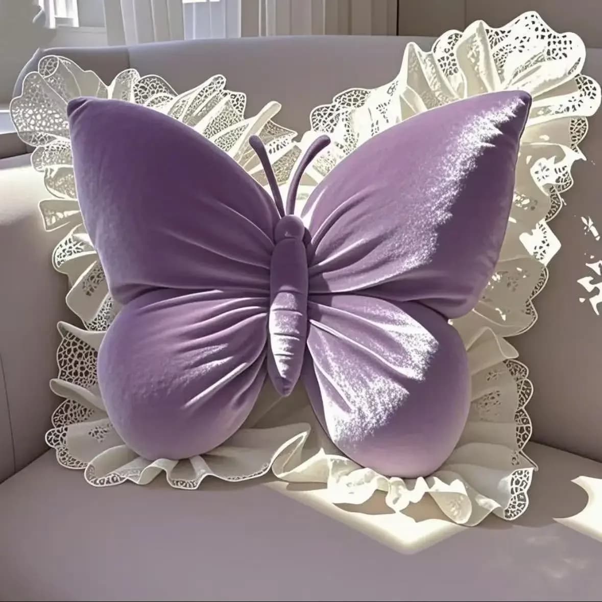 Princess Butterfly Pillow for Airbnb Bedroom | Cozy STR Decor view 5