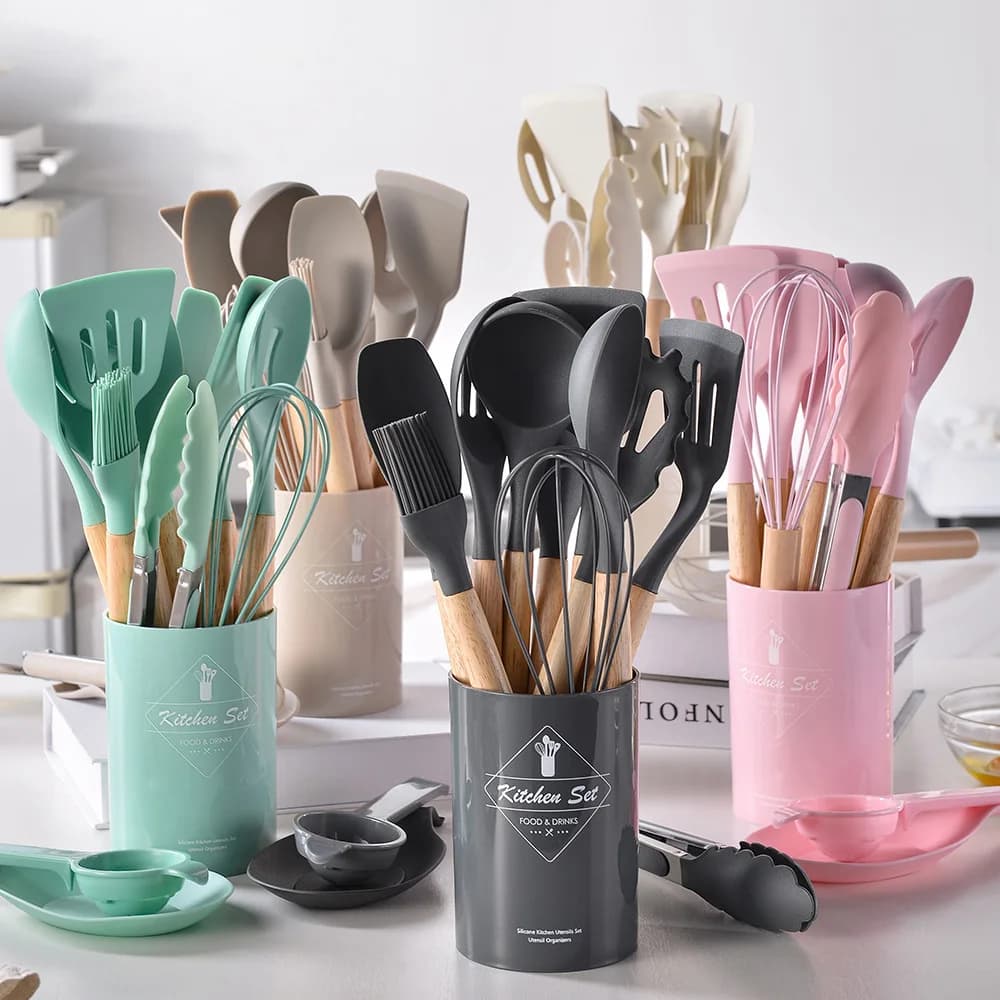12PCS Silicone Kitchenware Set for Airbnb or STR Kitchen Essentials view 2