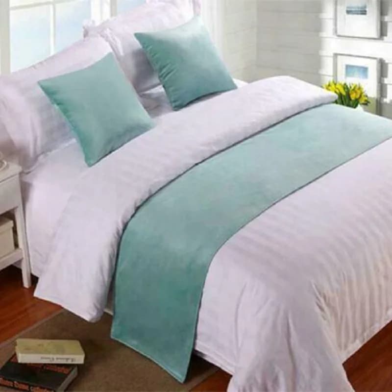 Luxury Velvet Bed Runner & Pillowcase for Airbnb Bedroom Decor view 4