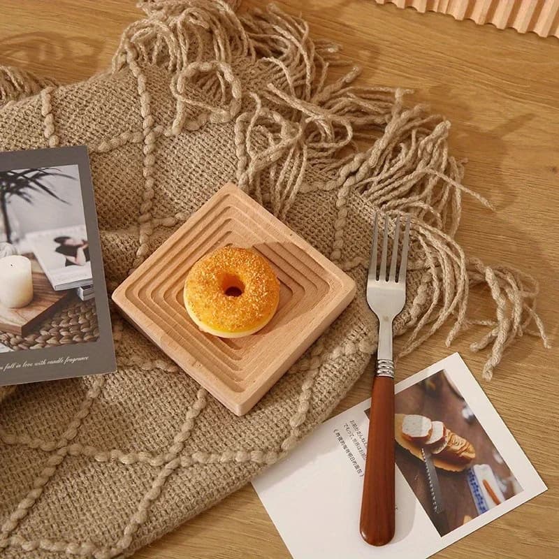 Nordic Beech Chopping Block for Airbnb Kitchen | Non-Slip Tray view 5