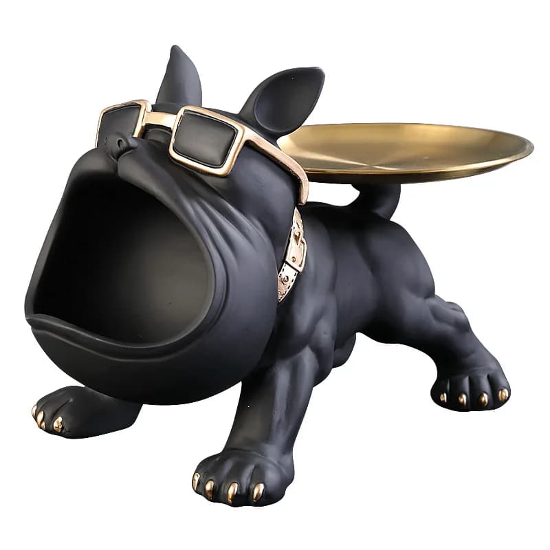 Bulldog Figurine Storage Box for Airbnb Decor | Resin Puppy Ornament view 4