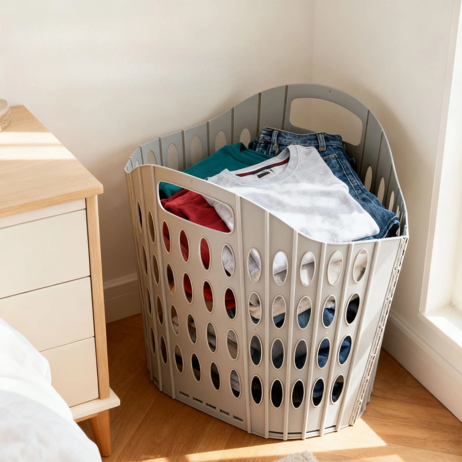Modern Foldable Laundry Hamper for Airbnb Storage Needs view 5