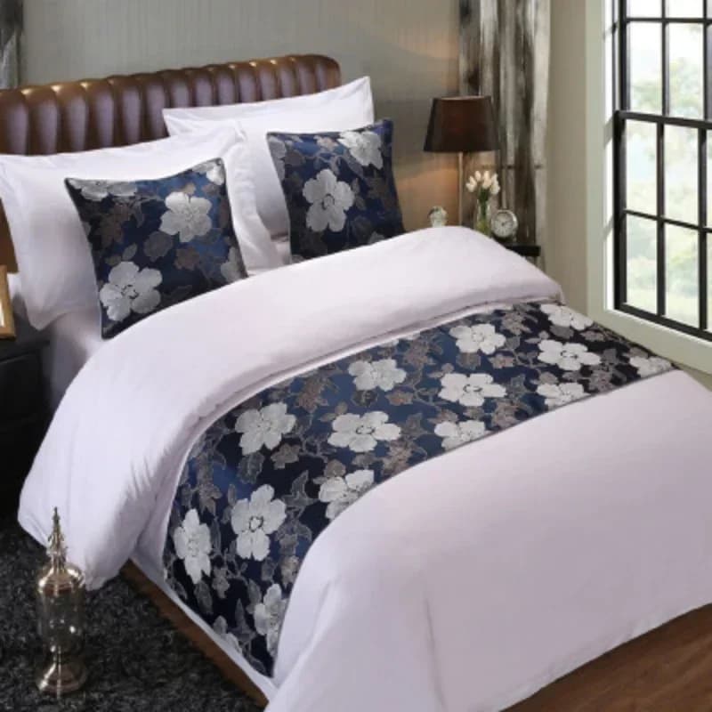 Solid Color Bed Flag & Cushion Cover for Airbnb Bedroom Decor view 2