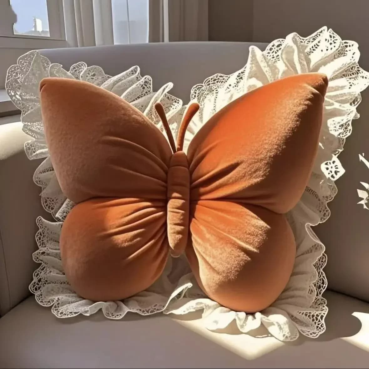 Princess Butterfly Pillow for Airbnb Bedroom | Cozy STR Decor view 6