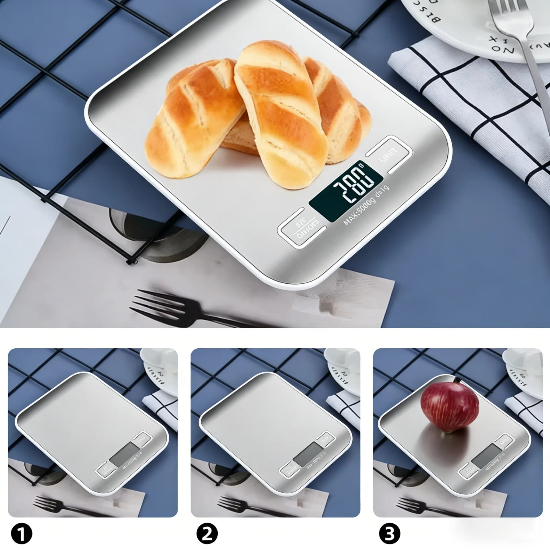 Digital Kitchen Scale with LED for Airbnb Kitchen Essentials view 3