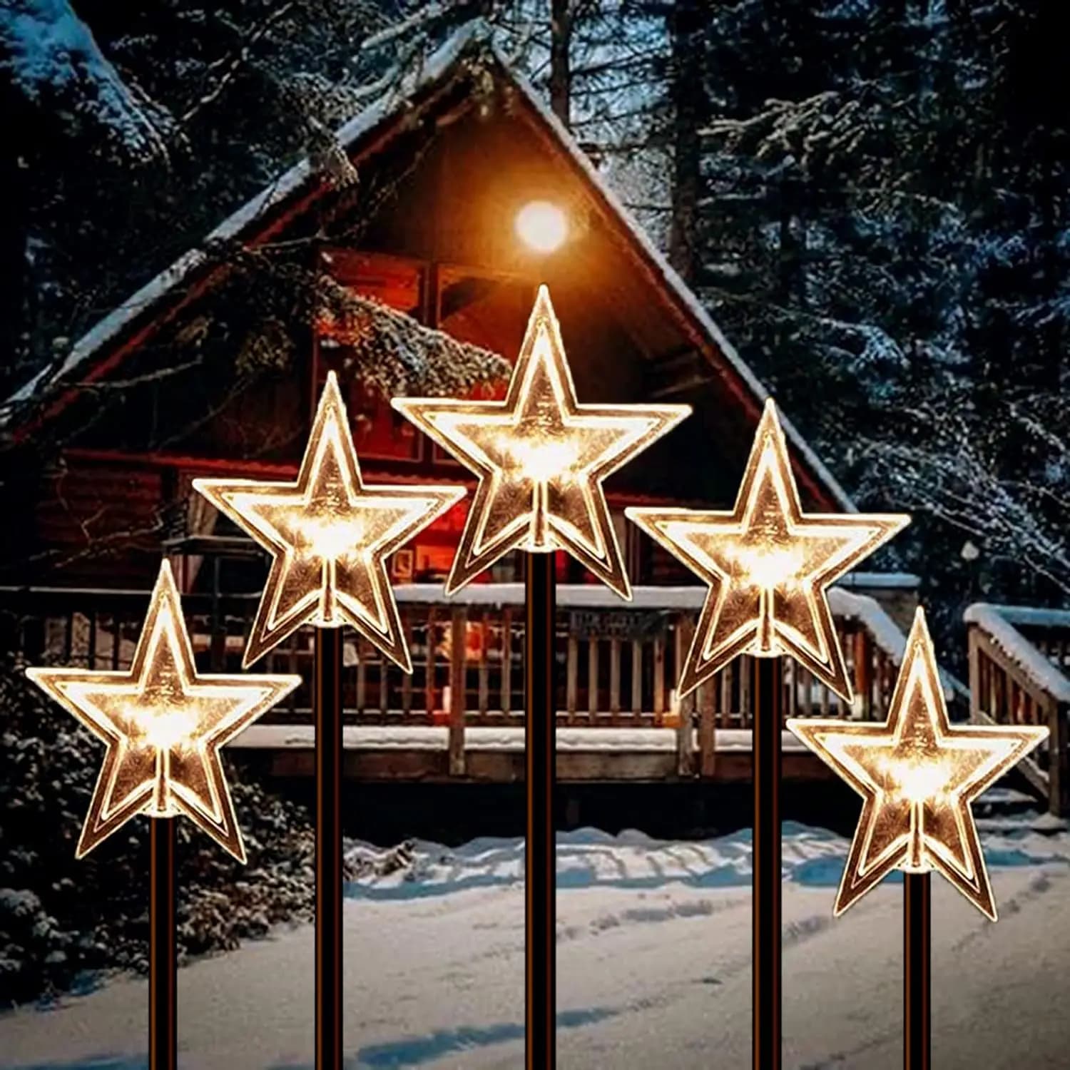 Solar Pathway Stake Lights for Airbnb Outdoor Spaces (4-Pack) view 8