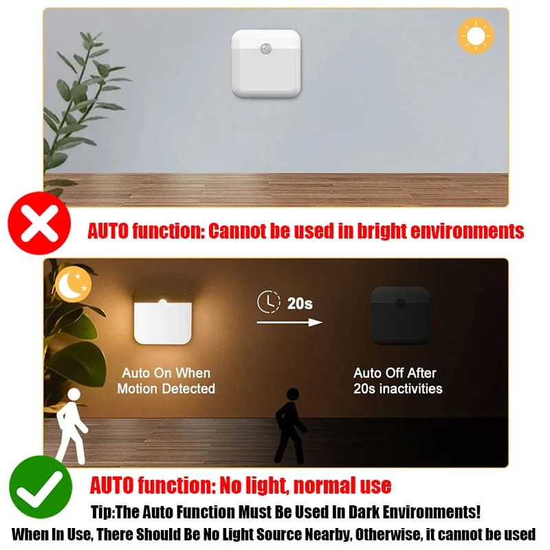 LED Motion Sensor Night Light for Airbnb Bathroom Ambiance view 6