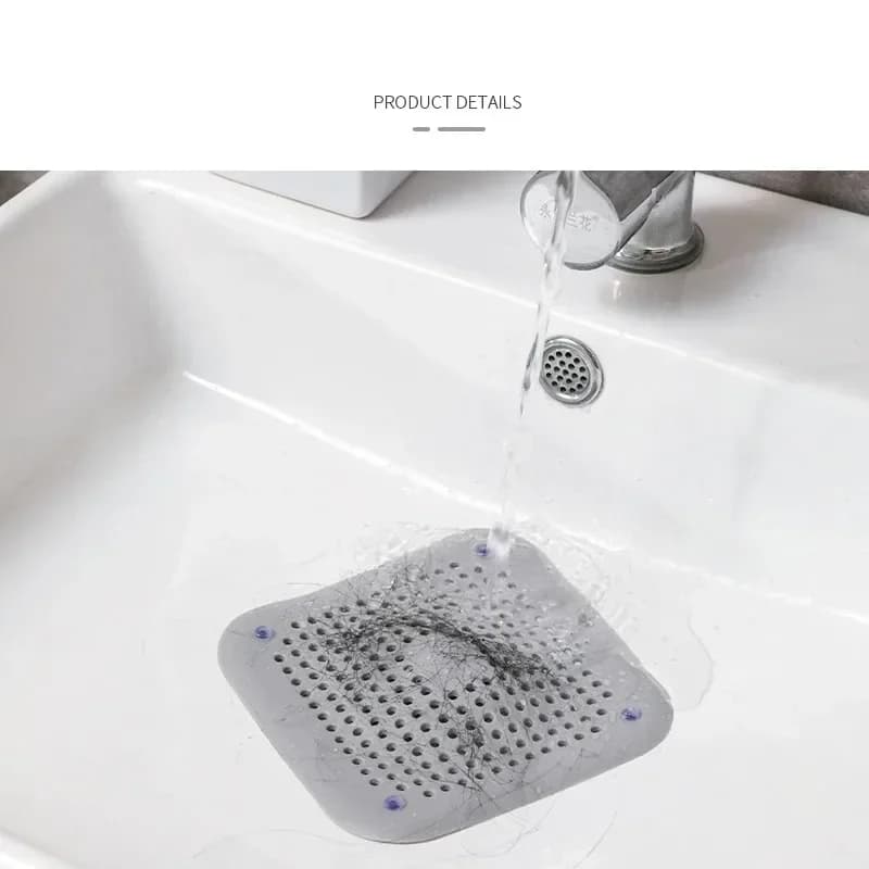Square Silicone Drain Cover for Airbnb Bathroom | Prevent Clogs view 5