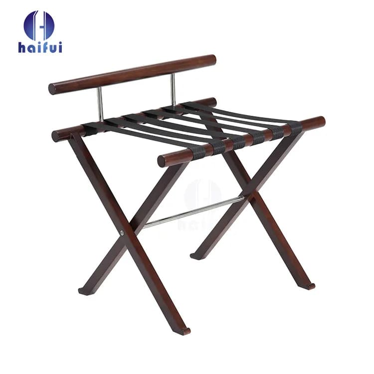 Folding Wooden Luggage Rack for Airbnb Host Bedrooms view 4