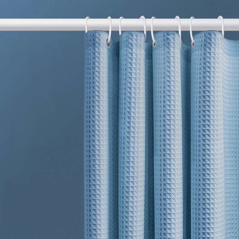 Jacquard Waffle Shower Curtain for Airbnb Bathroom | Waterproof STR Upgrade view 5